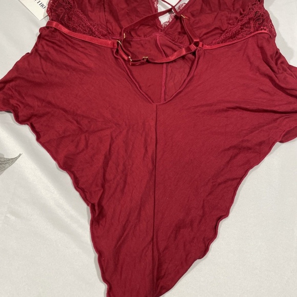 NWT $40 Oh La La Cheri [ L/XL ]‎ Patrice Teddy Romper in Rhubarb Red - Picture 10 of 11